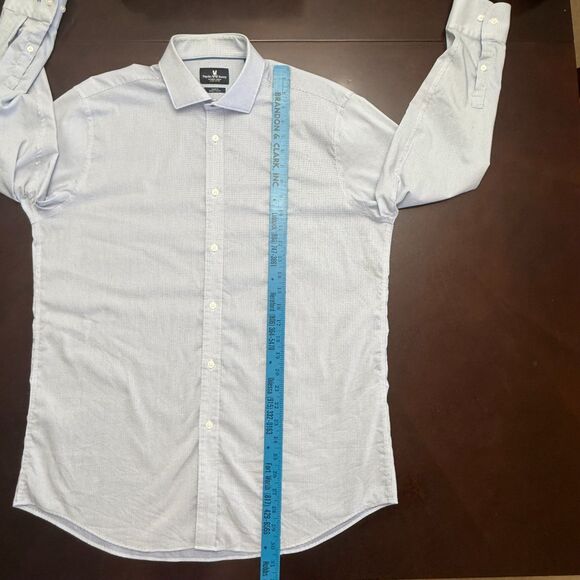 Psycho Bunny Blue White Checkered Print Long Sleeve Mens Size 16.5 x 32/33 - Picture 13 of 15